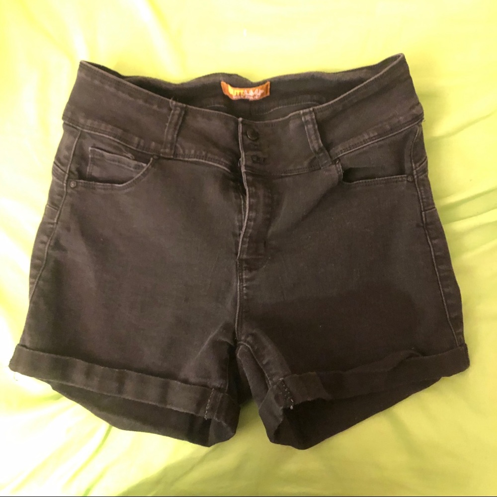 High rise black shorts